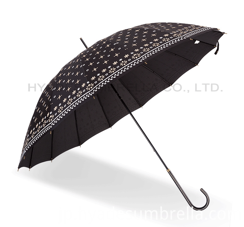 レディースプリント16リブ手動オープンストレート傘 Ladies Printed 16 Ribs Manual Open Straight Umbrella
